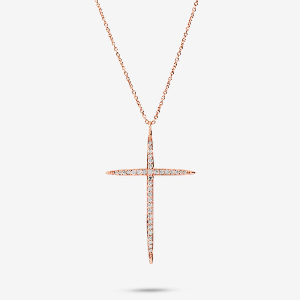 Italian Sleek Modern Cross Necklace