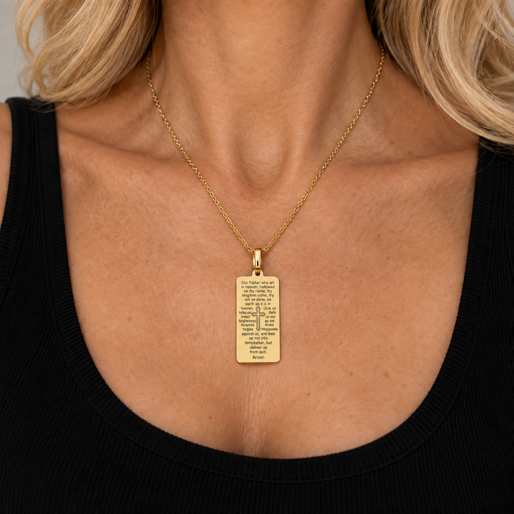 Italian Tag Style Prayer Engraved Enhancer