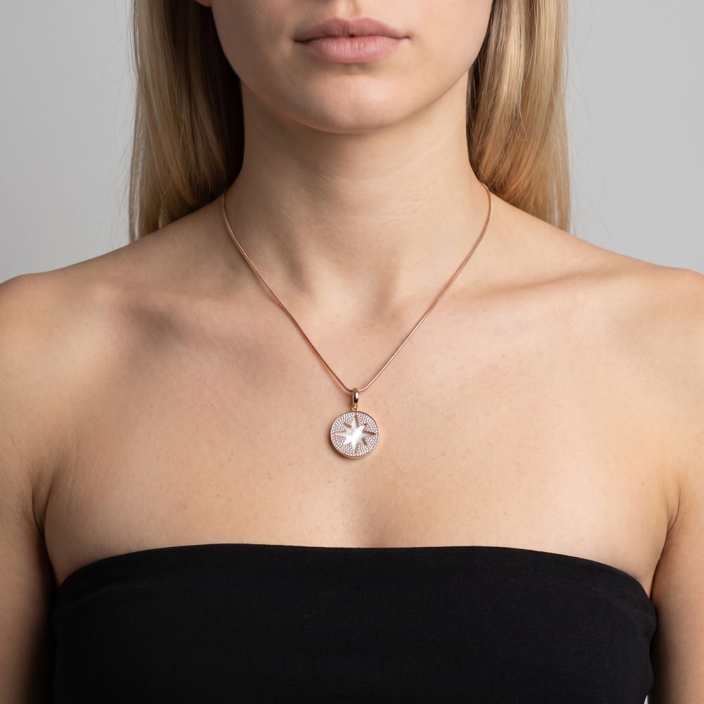 Italian North Star Mother of Pearl and Pave Enhancer