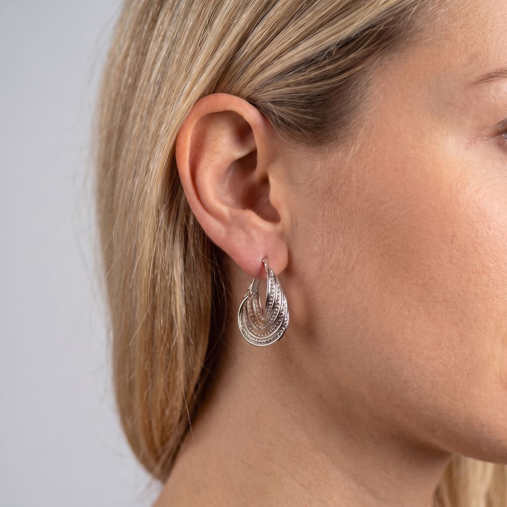 Italian Handmade 9 Layer Twist Hoop Earrings