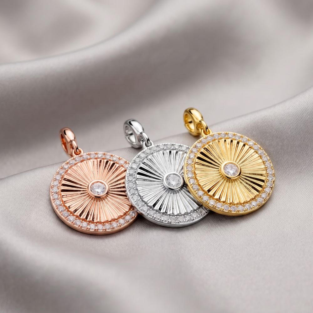 Italian Round Sunburst Enhancer with Stones