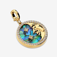 Italian Abalone Moon And Stars Pendant/Enhancer