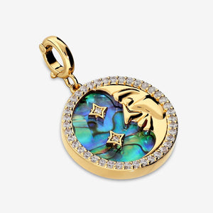 Italian Abalone Moon And Stars Pendant/Enhancer